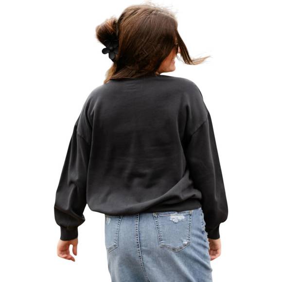 NEW Z SUPPLY joy sunday sweatshirt in black sand - Picture 2 of 2